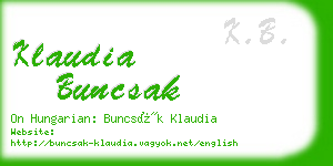 klaudia buncsak business card